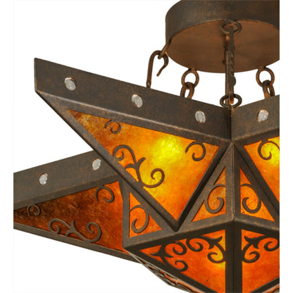 Meyda Tiffany Star 6 Light 36" Wide Semi-Flush Ceiling Fixture