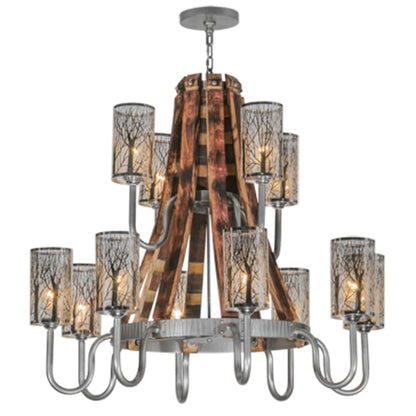 Meyda Tiffany Barrel Stave 12 Light 44" Wide Chandelier