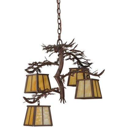Meyda Tiffany Pine Branch 4 Light 28" Wide Chandelier