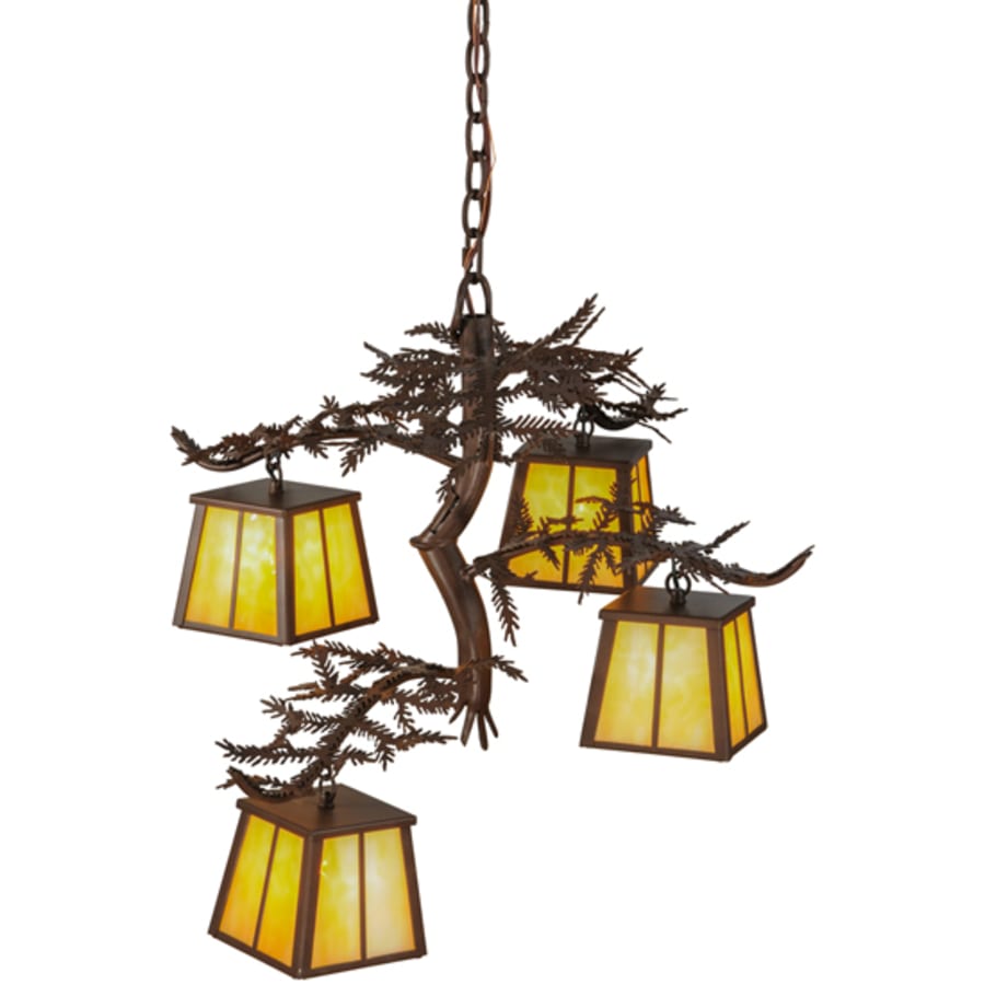 Meyda Tiffany Pine Branch 4 Light 28" Wide Chandelier