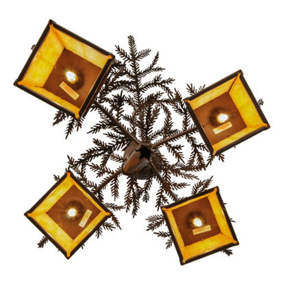 Meyda Tiffany Pine Branch 4 Light 28" Wide Chandelier