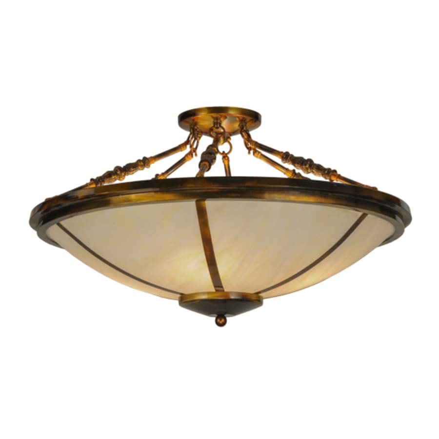 Meyda Tiffany Commerce 4 Light 31" Wide Semi-Flush Bowl Ceiling Fixture - Light Burnished Transparent Gold Finish