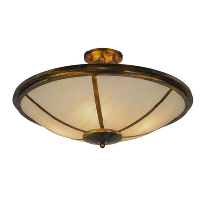 Meyda Tiffany Commerce 4 Light 31" Wide Semi-Flush Bowl Ceiling Fixture - Light Burnished Transparent Gold Finish