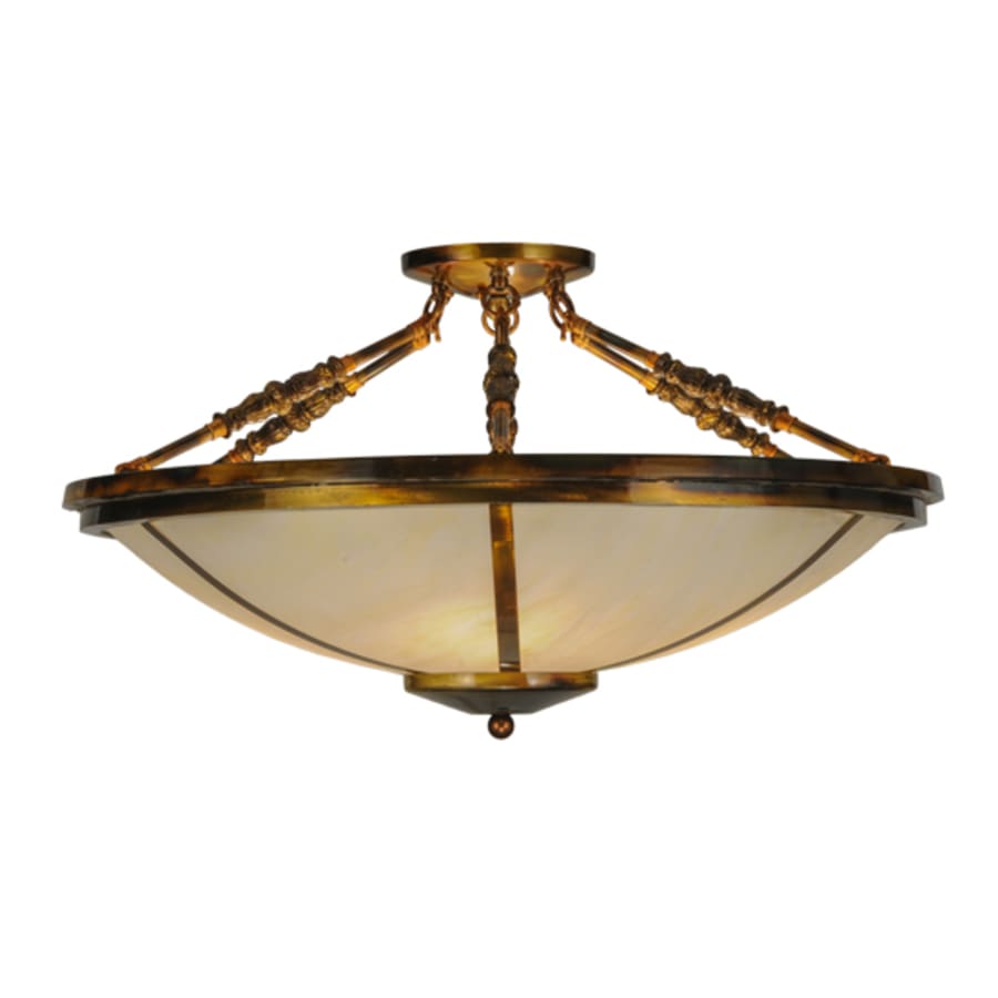 Meyda Tiffany Commerce 4 Light 31" Wide Semi-Flush Bowl Ceiling Fixture - Light Burnished Transparent Gold Finish