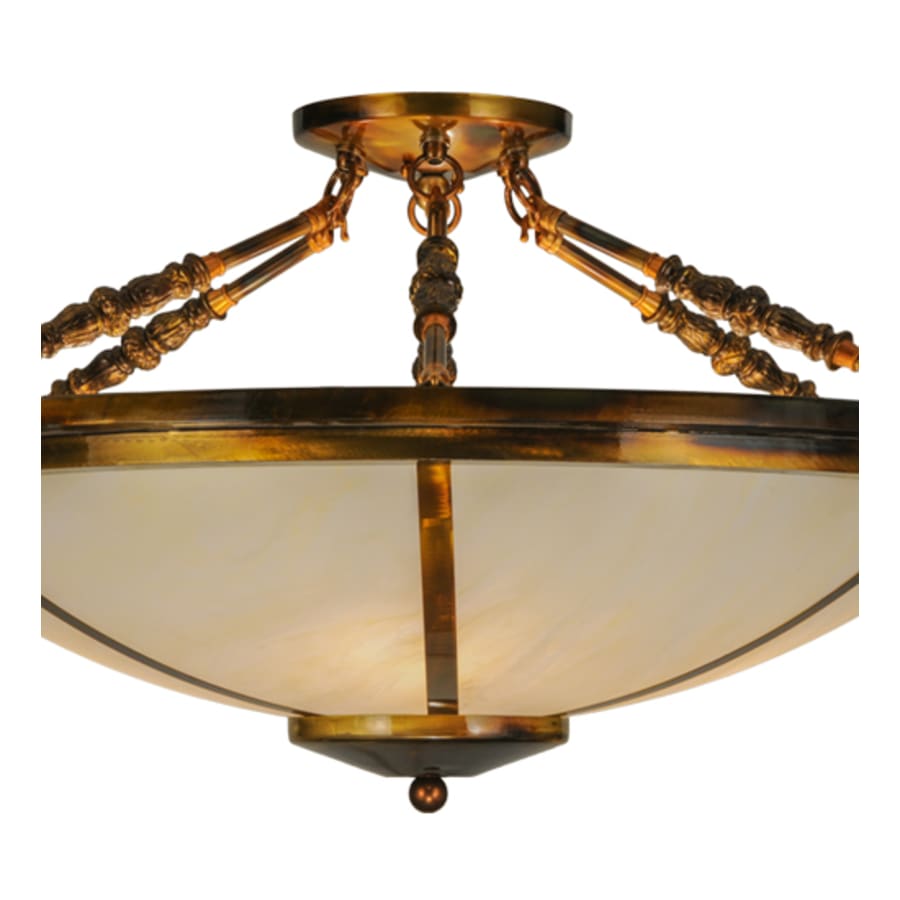 Meyda Tiffany Commerce 4 Light 31" Wide Semi-Flush Bowl Ceiling Fixture - Light Burnished Transparent Gold Finish