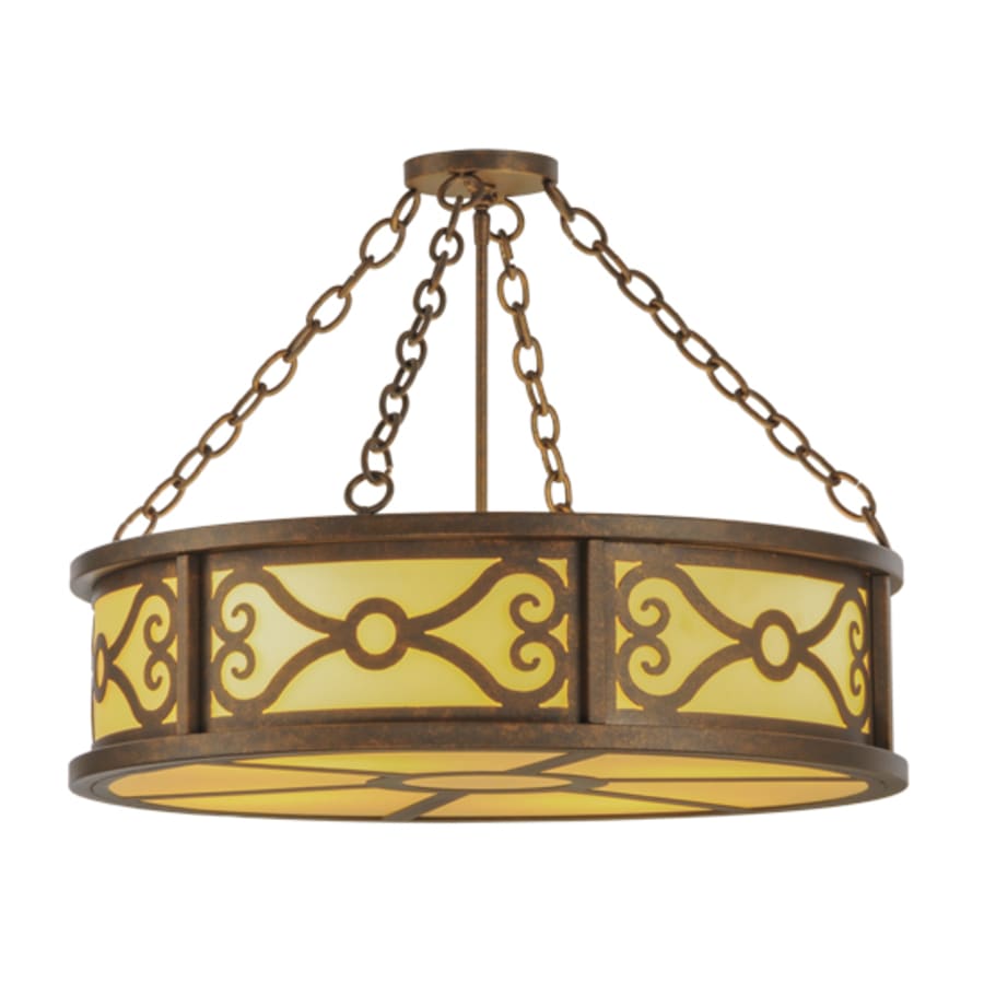 Meyda Tiffany Donya 4 Light 26" Wide Semi-Flush Drum Ceiling Fixture - Gilded Tobacco Finish