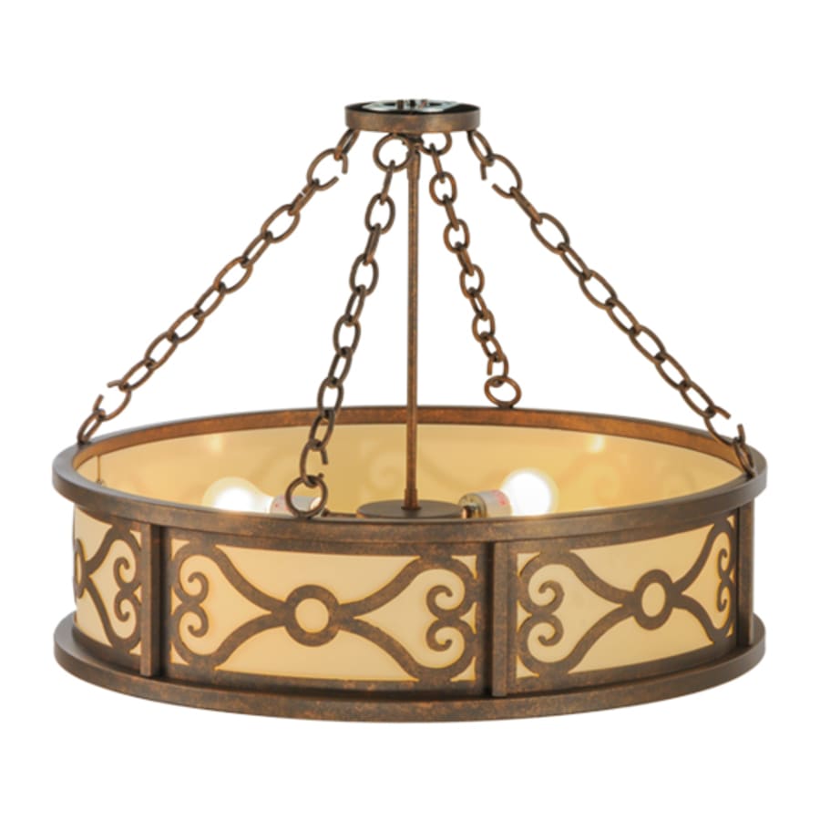 Meyda Tiffany Donya 4 Light 26" Wide Semi-Flush Drum Ceiling Fixture - Gilded Tobacco Finish