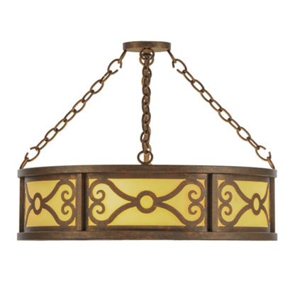 Meyda Tiffany Donya 4 Light 26" Wide Semi-Flush Drum Ceiling Fixture - Gilded Tobacco Finish