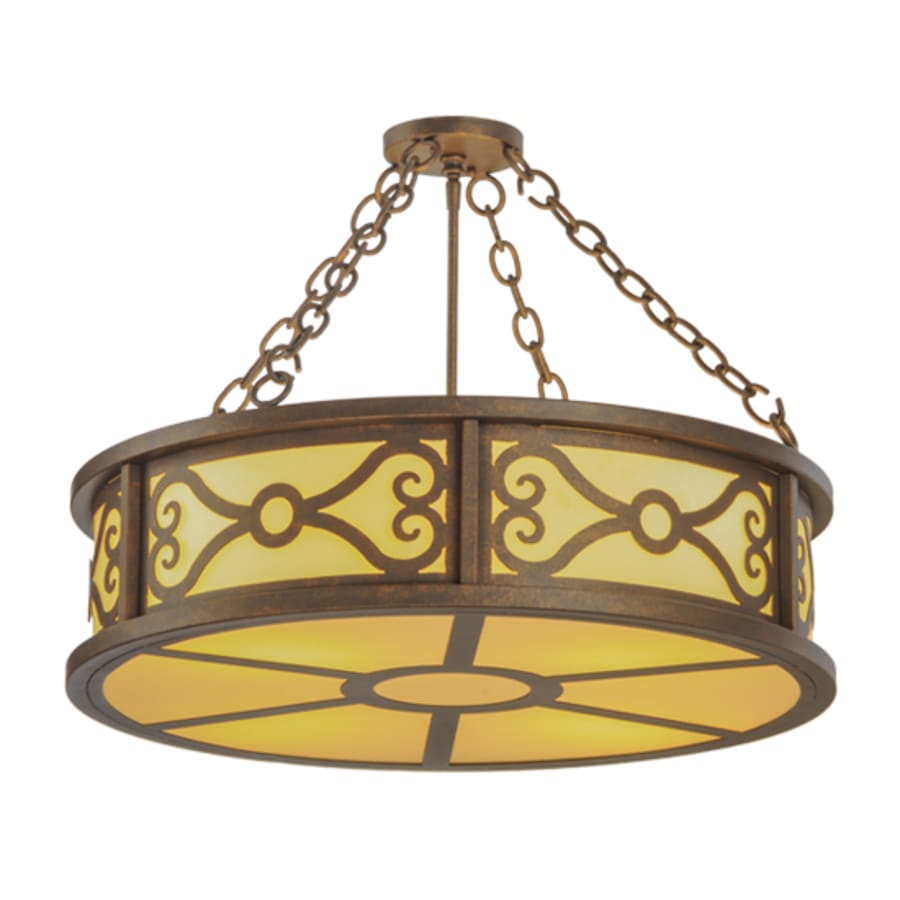 Meyda Tiffany Donya 4 Light 26" Wide Semi-Flush Drum Ceiling Fixture - Gilded Tobacco Finish
