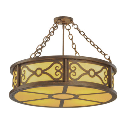 Meyda Tiffany Donya 4 Light 26" Wide Semi-Flush Drum Ceiling Fixture - Gilded Tobacco Finish
