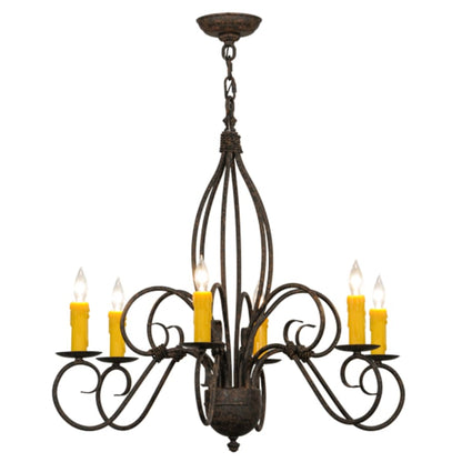 Meyda Tiffany Squire 6 Light 28" Wide Taper Candle Style Chandelier