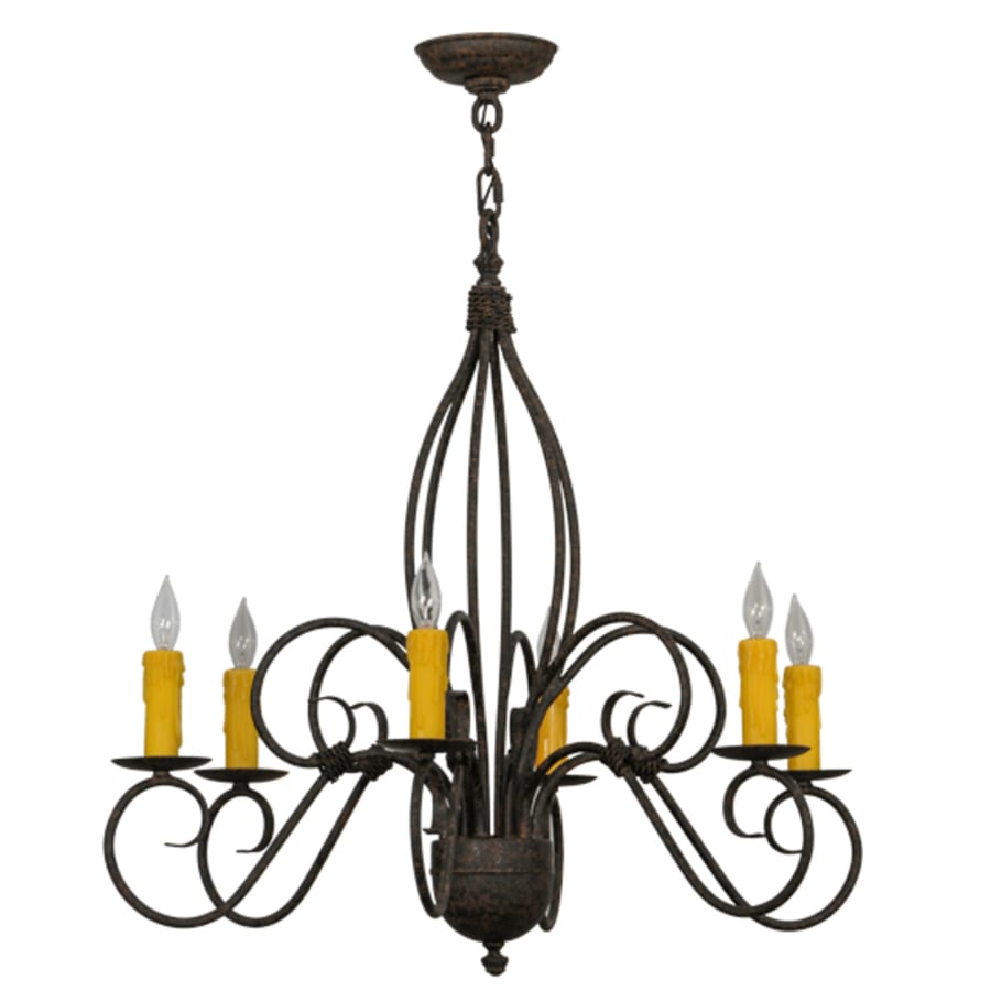 Meyda Tiffany Squire 6 Light 28" Wide Taper Candle Style Chandelier