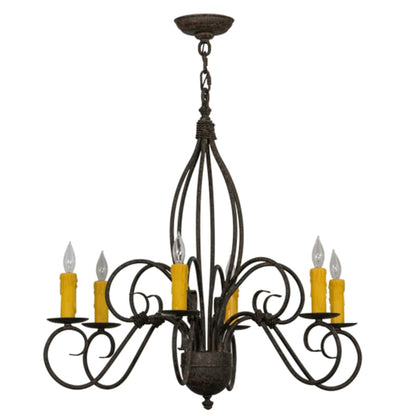 Meyda Tiffany Squire 6 Light 28" Wide Taper Candle Style Chandelier