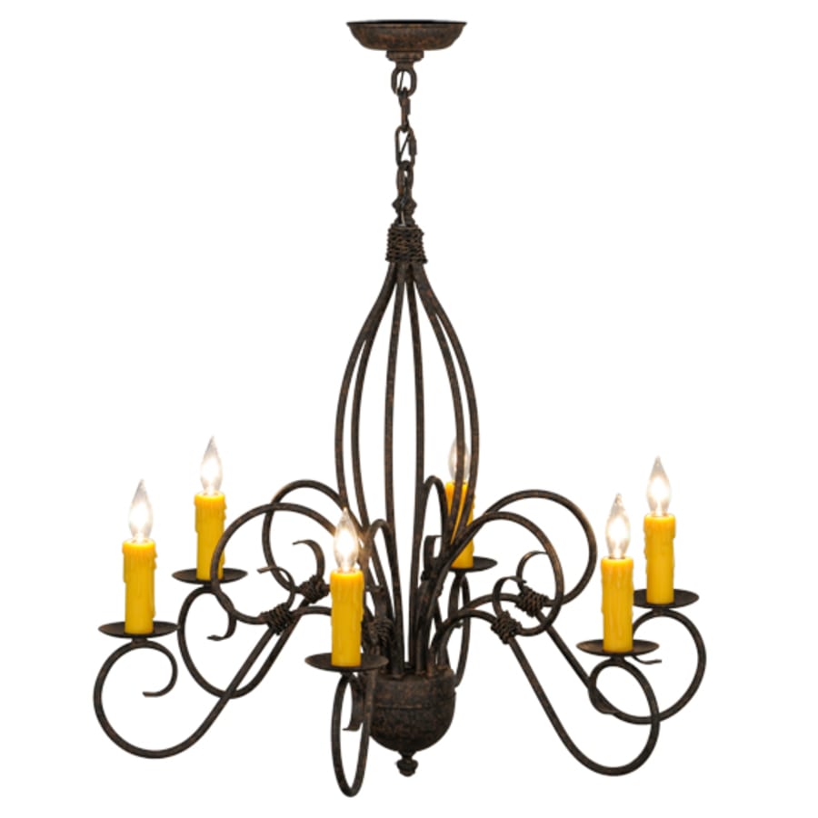 Meyda Tiffany Squire 6 Light 28" Wide Taper Candle Style Chandelier