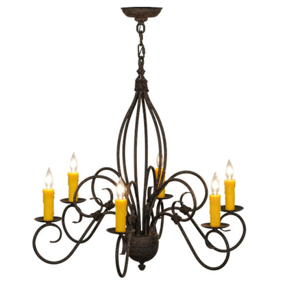 Meyda Tiffany Squire 6 Light 28" Wide Taper Candle Style Chandelier