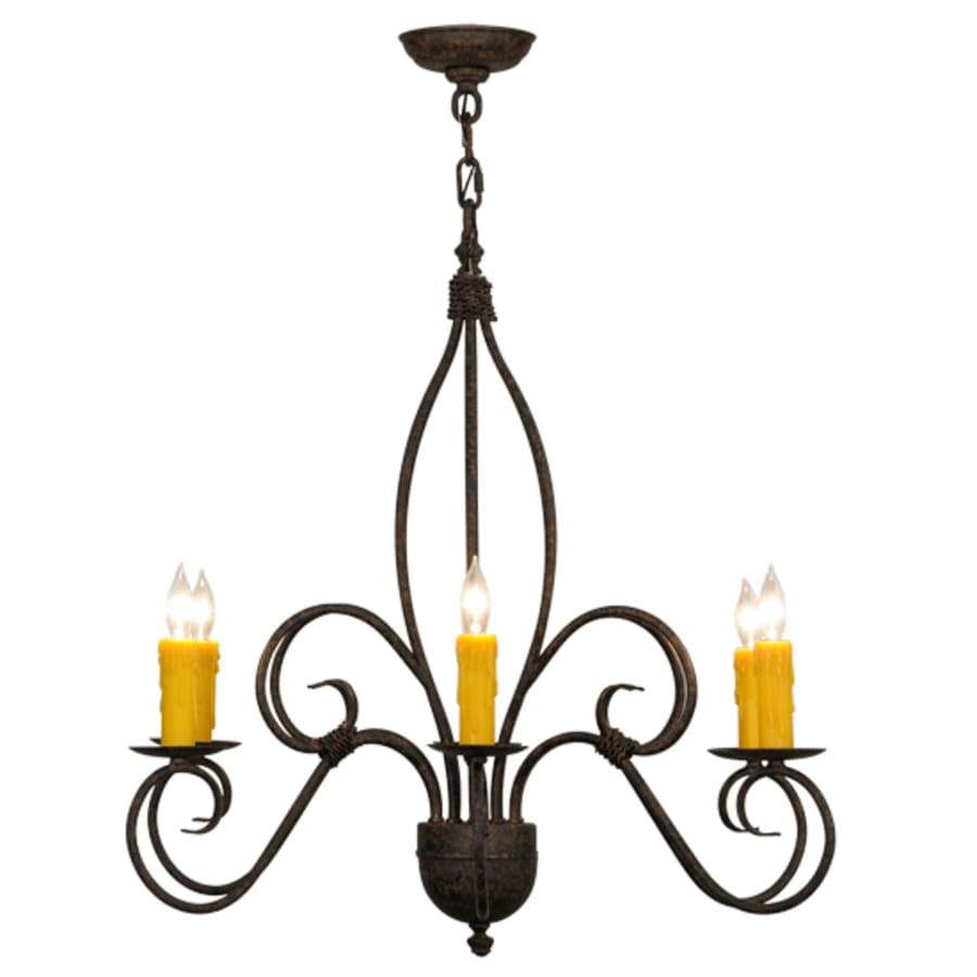 Meyda Tiffany Squire 6 Light 28" Wide Taper Candle Style Chandelier