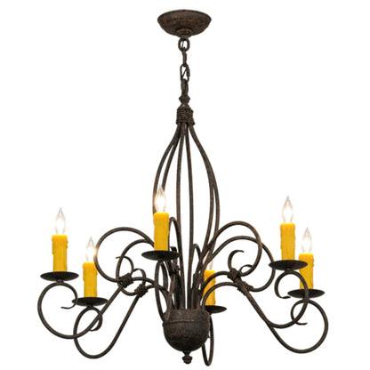 Meyda Tiffany Squire 6 Light 28" Wide Taper Candle Style Chandelier