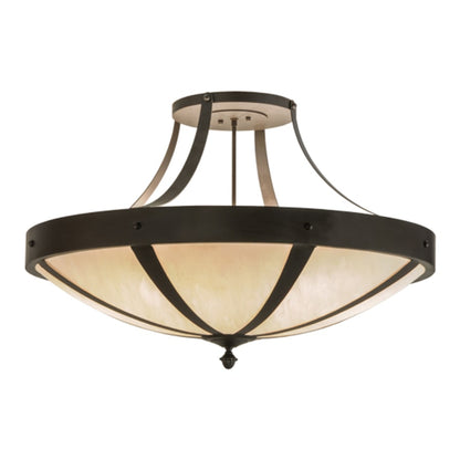 Meyda Tiffany Urban 6 Light 36" Wide Semi-Flush Bowl Ceiling Fixture - Oil Rubbed Bronze Finish