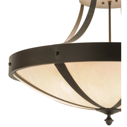 Meyda Tiffany Urban 6 Light 36" Wide Semi-Flush Bowl Ceiling Fixture - Oil Rubbed Bronze Finish