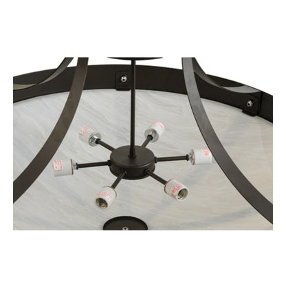 Meyda Tiffany Urban 6 Light 36" Wide Semi-Flush Bowl Ceiling Fixture - Oil Rubbed Bronze Finish