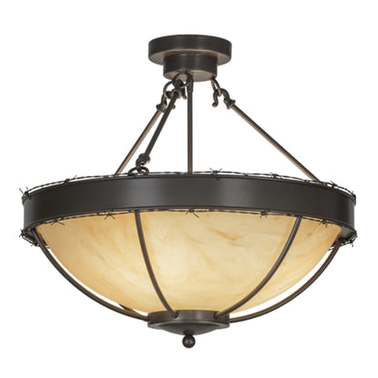 Meyda Tiffany Barbed Wire 4 Light 24" Wide Semi-Flush Bowl Ceiling Fixture