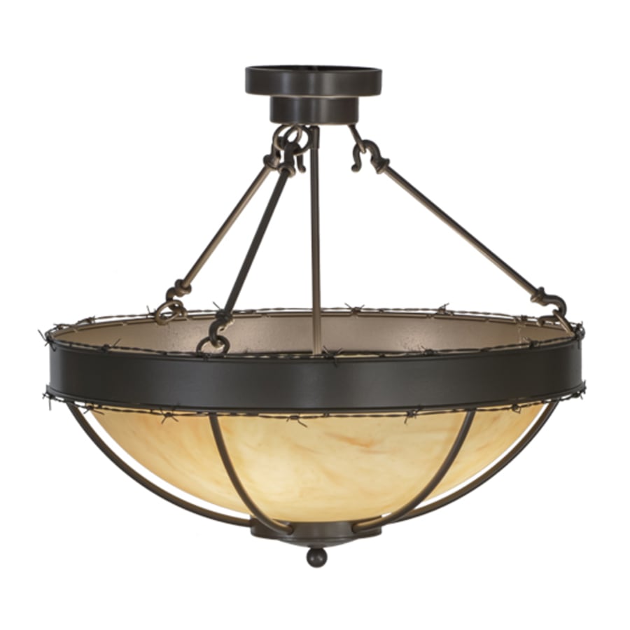 Meyda Tiffany Barbed Wire 4 Light 24" Wide Semi-Flush Bowl Ceiling Fixture