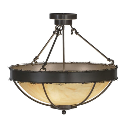 Meyda Tiffany Barbed Wire 4 Light 24" Wide Semi-Flush Bowl Ceiling Fixture