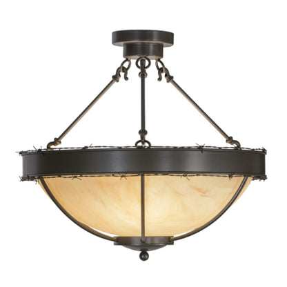 Meyda Tiffany Barbed Wire 4 Light 24" Wide Semi-Flush Bowl Ceiling Fixture