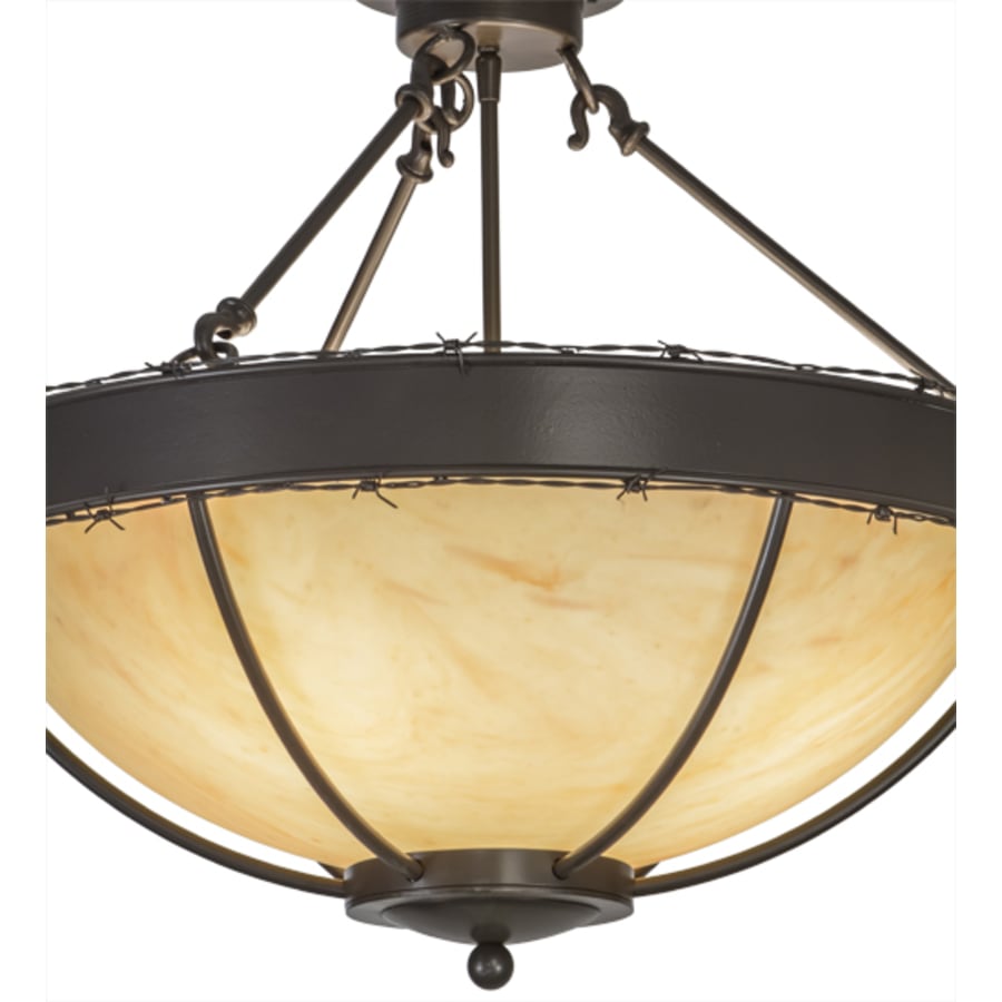 Meyda Tiffany Barbed Wire 4 Light 24" Wide Semi-Flush Bowl Ceiling Fixture