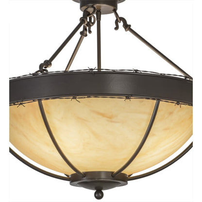 Meyda Tiffany Barbed Wire 4 Light 24" Wide Semi-Flush Bowl Ceiling Fixture