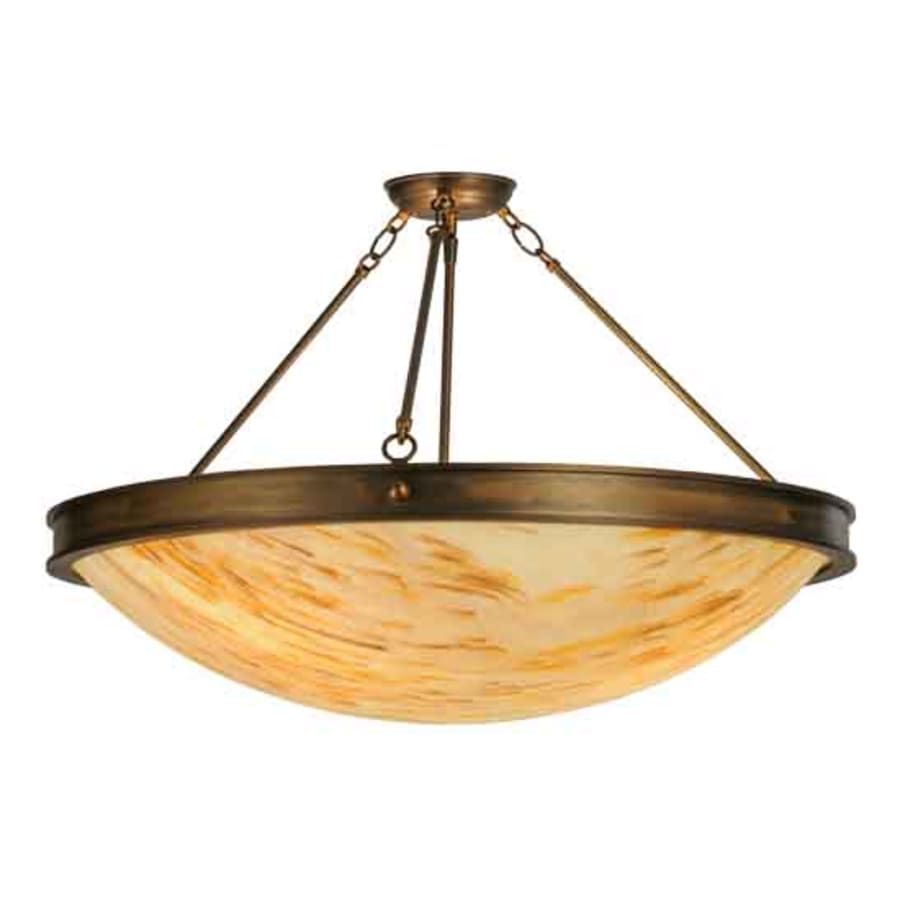Meyda Tiffany Dionne 3 Light 30" Wide Semi-Flush Bowl Ceiling Fixture - Antique Copper Finish