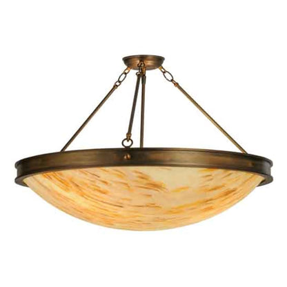 Meyda Tiffany Dionne 3 Light 30" Wide Semi-Flush Bowl Ceiling Fixture - Antique Copper Finish