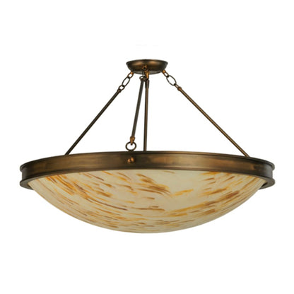 Meyda Tiffany Dionne 3 Light 30" Wide Semi-Flush Bowl Ceiling Fixture - Antique Copper Finish