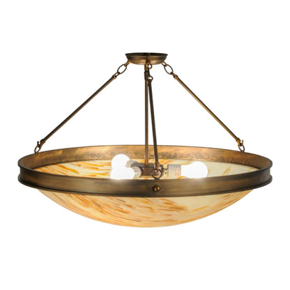 Meyda Tiffany Dionne 3 Light 30" Wide Semi-Flush Bowl Ceiling Fixture - Antique Copper Finish