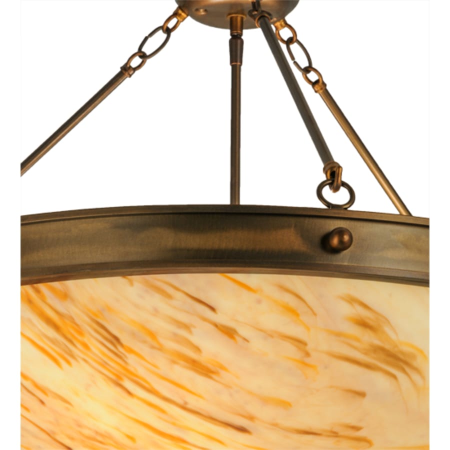Meyda Tiffany Dionne 3 Light 30" Wide Semi-Flush Bowl Ceiling Fixture - Antique Copper Finish