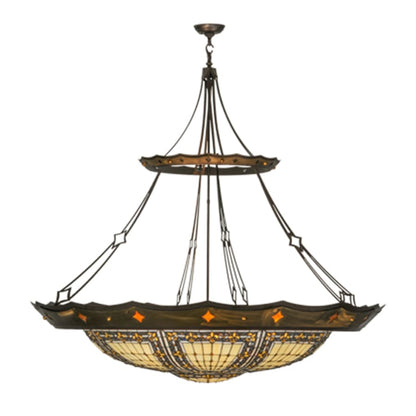 Meyda Tiffany Fleur-de-lis 10 Light 57" Wide Pendant