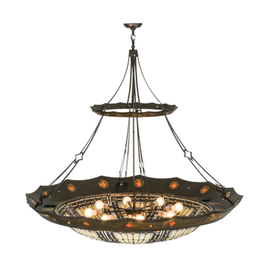 Meyda Tiffany Fleur-de-lis 10 Light 57" Wide Pendant