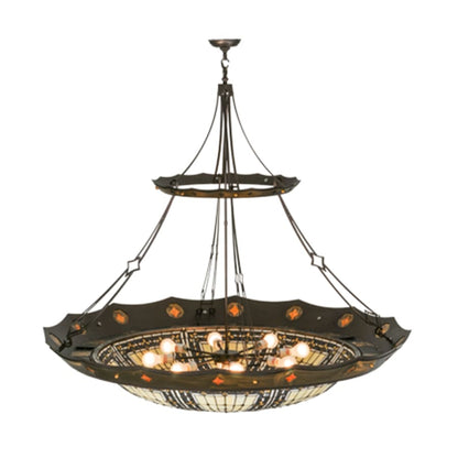Meyda Tiffany Fleur-de-lis 10 Light 57" Wide Pendant