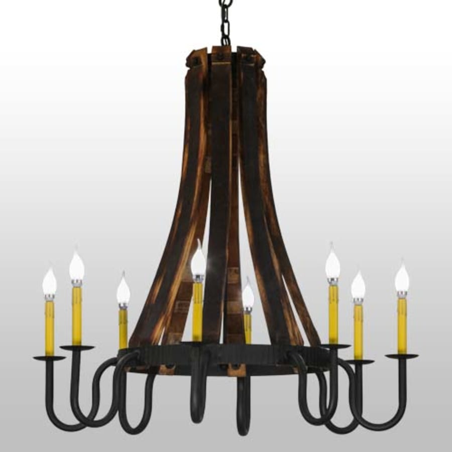 Meyda Tiffany Barrel Stave Madera 8 Light 40" Wide Taper Candle Style Chandelier