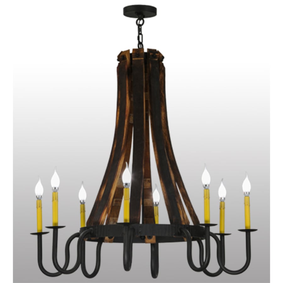 Meyda Tiffany Barrel Stave Madera 8 Light 40" Wide Taper Candle Style Chandelier