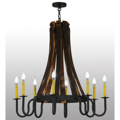 Meyda Tiffany Barrel Stave Madera 8 Light 40" Wide Taper Candle Style Chandelier