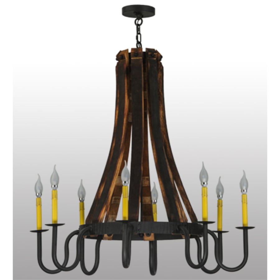 Meyda Tiffany Barrel Stave Madera 8 Light 40" Wide Taper Candle Style Chandelier