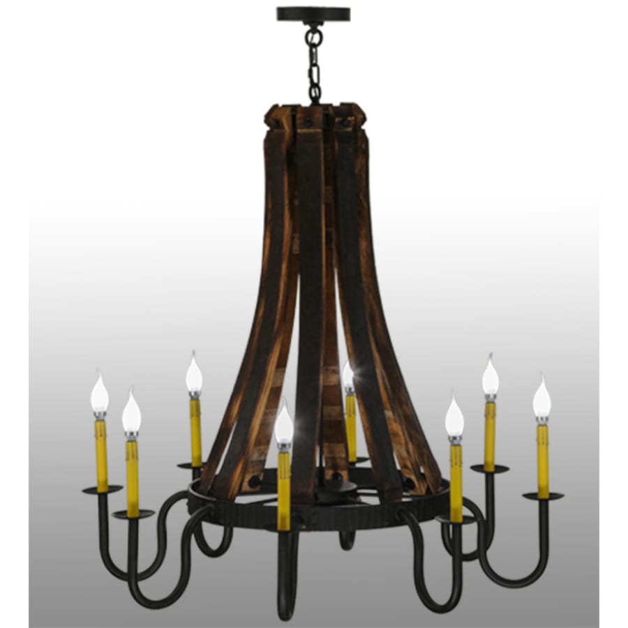 Meyda Tiffany Barrel Stave Madera 8 Light 40" Wide Taper Candle Style Chandelier