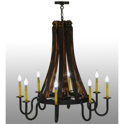 Meyda Tiffany Barrel Stave Madera 8 Light 40" Wide Taper Candle Style Chandelier
