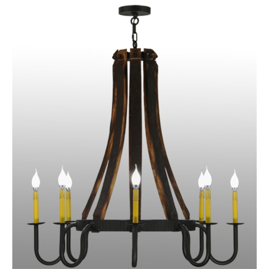 Meyda Tiffany Barrel Stave Madera 8 Light 40" Wide Taper Candle Style Chandelier