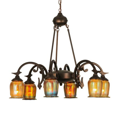 Meyda Tiffany Favrile 6 Light 28" Wide Chandelier