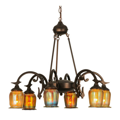 Meyda Tiffany Favrile 6 Light 28" Wide Chandelier
