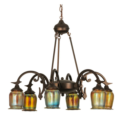 Meyda Tiffany Favrile 6 Light 28" Wide Chandelier