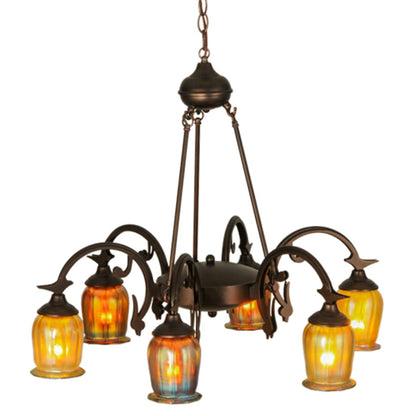 Meyda Tiffany Favrile 6 Light 28" Wide Chandelier