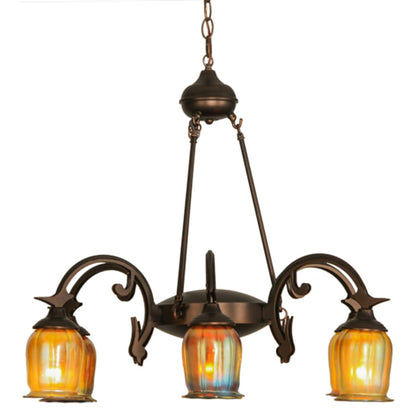 Meyda Tiffany Favrile 6 Light 28" Wide Chandelier